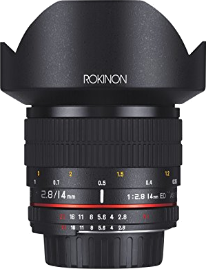 Rokinon FE14M-C 14mm F2.8 Ultra Wide Lens for Canon (Black)