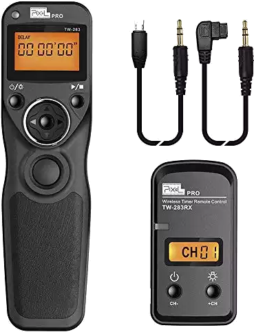 Remote Control Compatible for Sony, Pixel Wireless Shutter Release Cable TW-283 S1/S2 Timer Remote Control Compatible for Sony Alpha A100 A350 A450 A550 A560 A9 A99 A77 A7RII A7