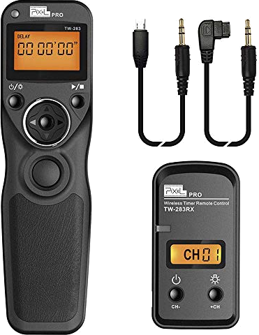 Remote Control Compatible for Sony, Pixel Wireless Shutter Release Cable TW-283 S1/S2 Timer Remote Control Compatible for Sony Alpha A100 A350 A450 A550 A560 A9 A99 A77 A7RII A7