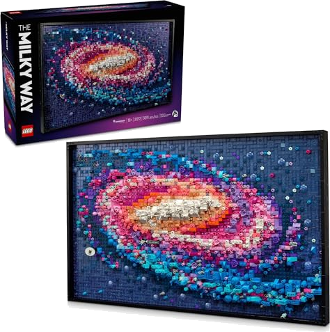 LEGO Art The Milky Way Galaxy Wall Art Décor, Space and Astronomy Gift, Building Set for Adults, Creative Activity for Art and Design Lovers, Home Décor Ideas for Living Room, 31212