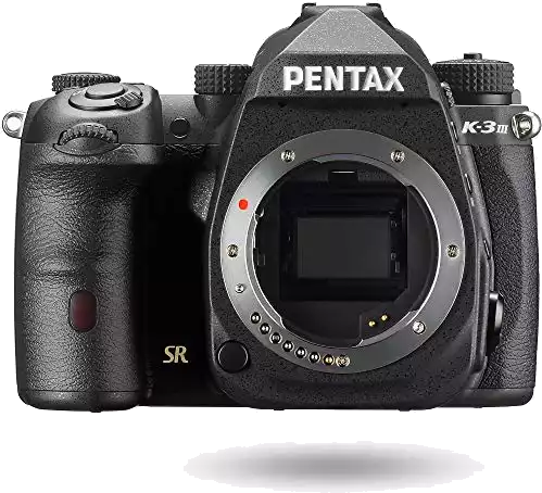 Pentax K-3 Mark III Flagship APS-C Black Camera Body - 12fps, Touch Screen LCD, Weather Resistant Magnesium Alloy Body with in-Body 5-Axis Shake Reduction. 1.05x Optical viewfinder with 100% FOV
