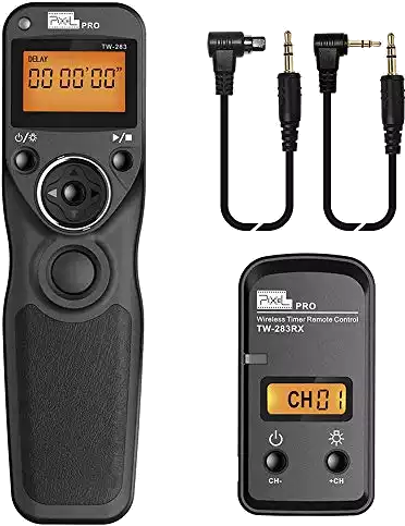 Wireless Shutter Release Comaptible for Canon, Pixel TW-283 E3/N3 Wireless Remote Control Timer Shutter Release Cable Compatible for Canon EOS 1300D 1100D 760D 750D 5D IV III 1D 6D II 7D