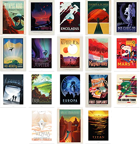 Doppelganger33 LTD NASA Poster Space X Exploration Travel AD Pack x 18 Posters Art Prints