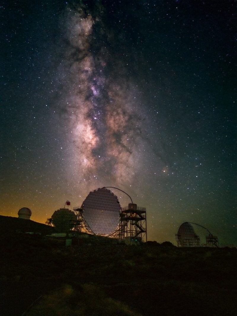 Milky Way Over the Telescopes - Evgeni Tcherkasski
