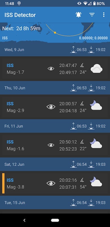 ISS detector app