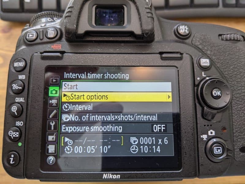 DSLR internal intervalometer