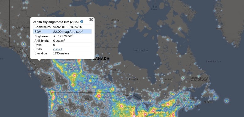 light pollution canada