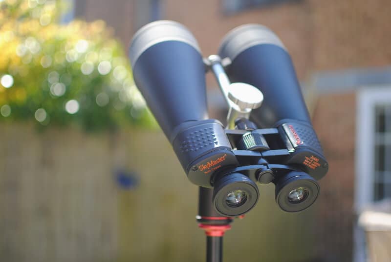Celestron skymaster 20x80 binoculars on a tripod
