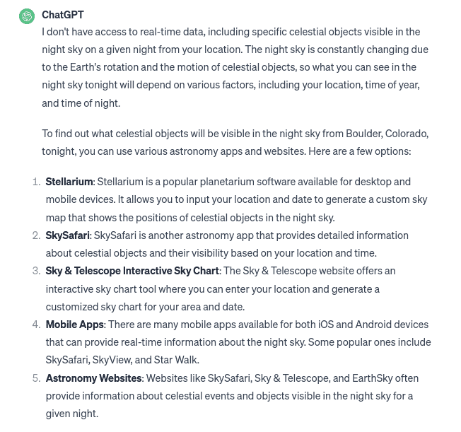 ChatGPT for astrophotography