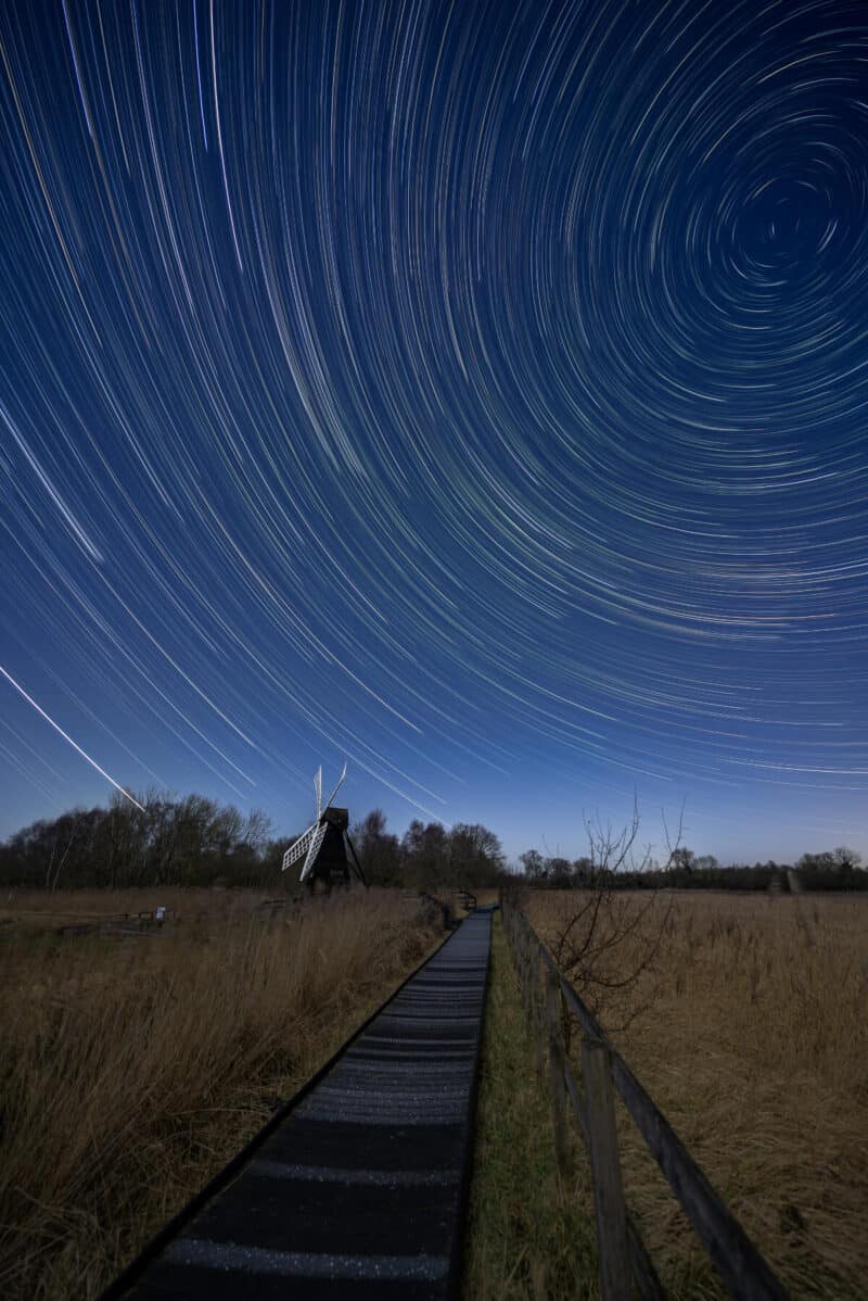 Glowing Stargate Path, Wicken Fen Windmill, Ely, England (Image Credit: Joao Yordanov Serralheiro)