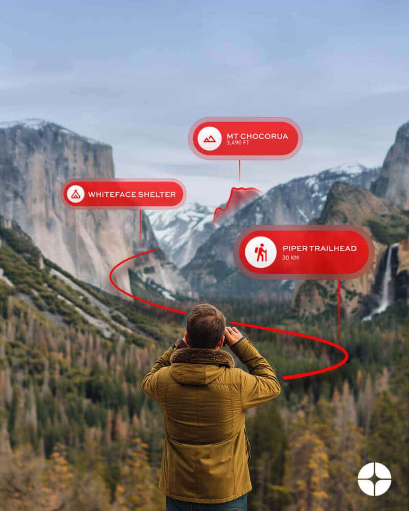 Unistellar ENVISION binoculars being used in the daytime to discover landmarks (Image Credit: Unistellar)