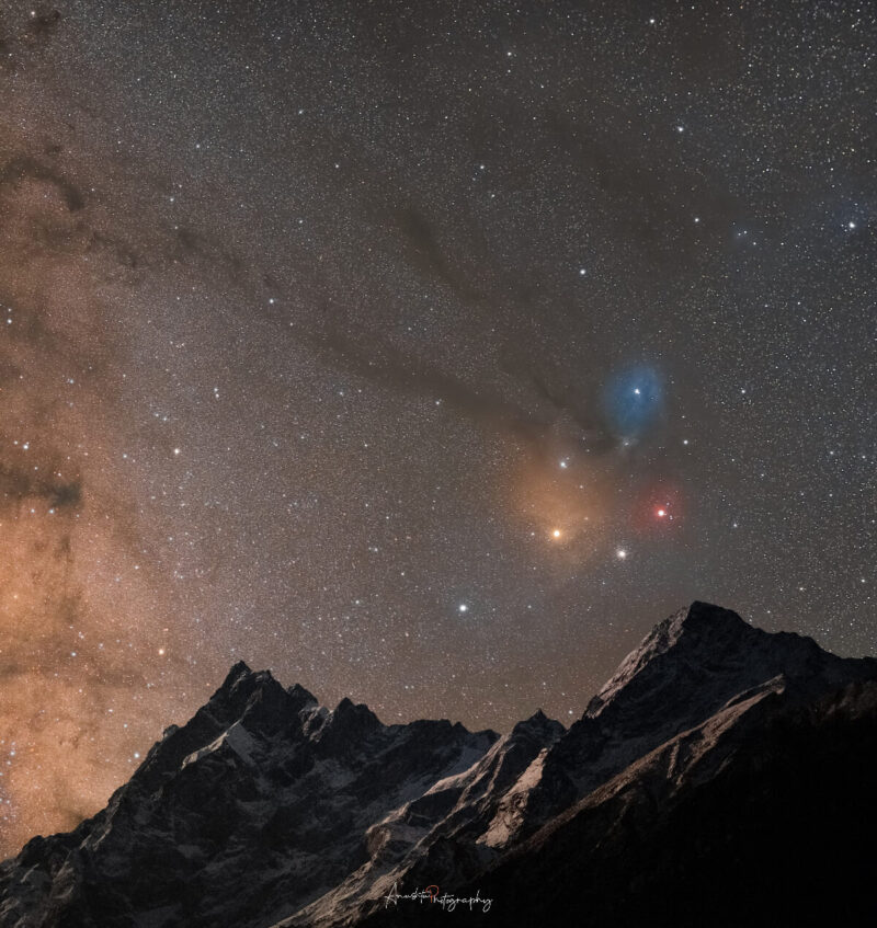 Rho Ophiuchi over Mount Swargarohini (Image Credit: Anushtup Roy Choudhury)