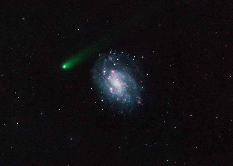 NGC300 + comet C2020 V2 (ZTF) - Charlie Marzolla