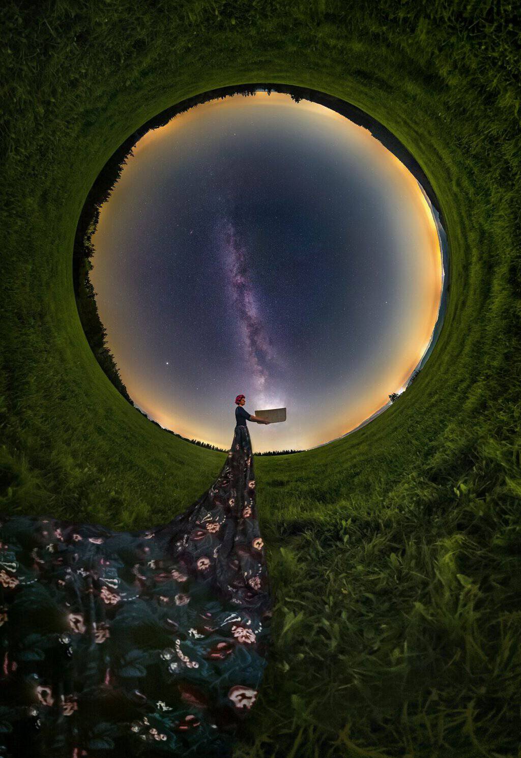Creative little planet fisheye composite with Milky Way by Evgeni Tcherkasski